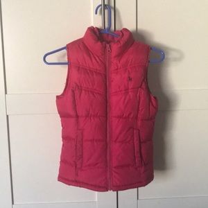Girls Pink puffer vest size large